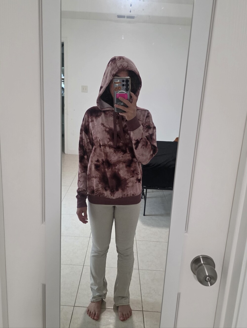 Pink Pullover Sweatshirt Hoodie